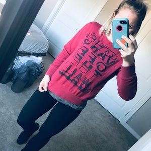 Vintage Vans Off The Wall Red Sweatshirt - Small